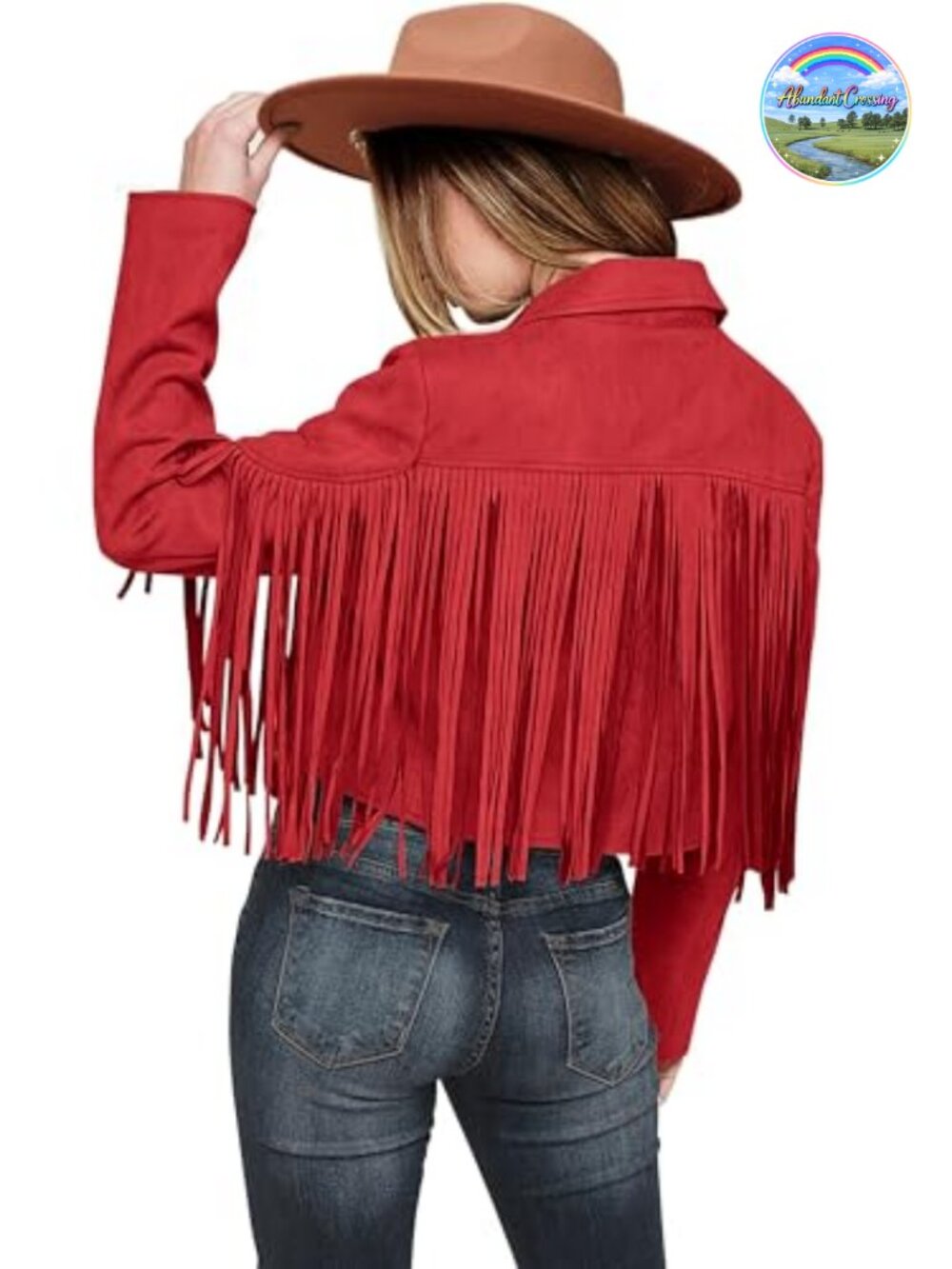 Faux Suede Fringe Jacket Cropped Western Motorcycle Moto Coat